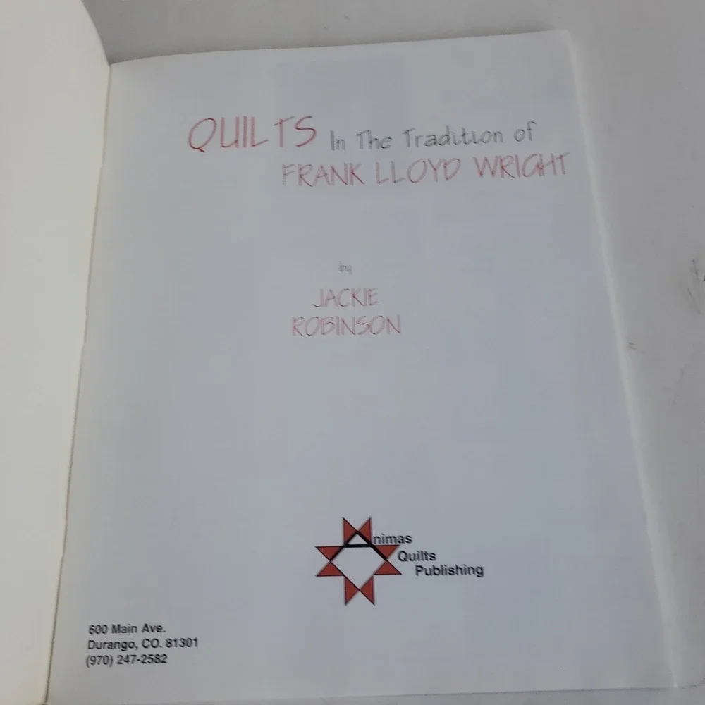 Quilts in the Tradition of Frank Lloyd Wright PB Robinson Jackie rare like new
